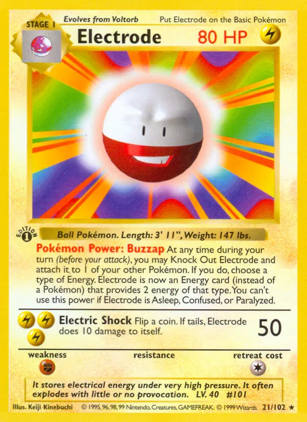 Electrode — Base Set (Shadowless) — Pokemon