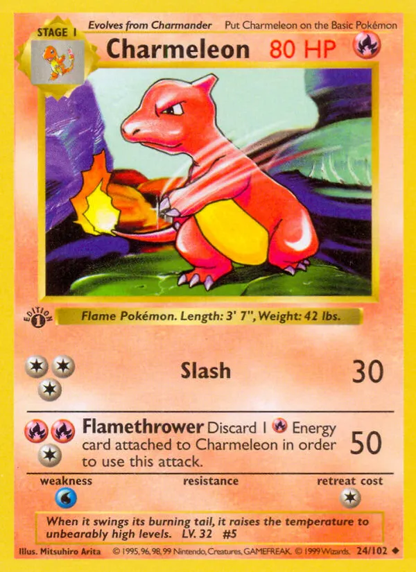 Charmeleon — Base Set (Shadowless) — Pokemon