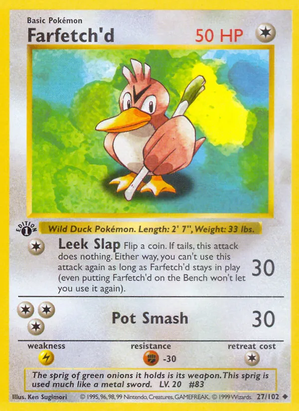 Farfetch'd — Base Set (Shadowless) — Pokémon