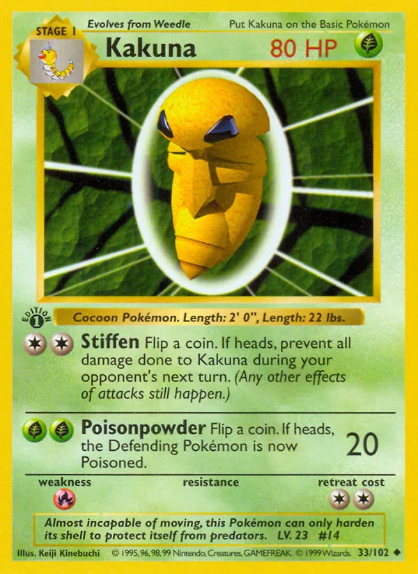 Kakuna — Base Set (Shadowless) — Pokémon