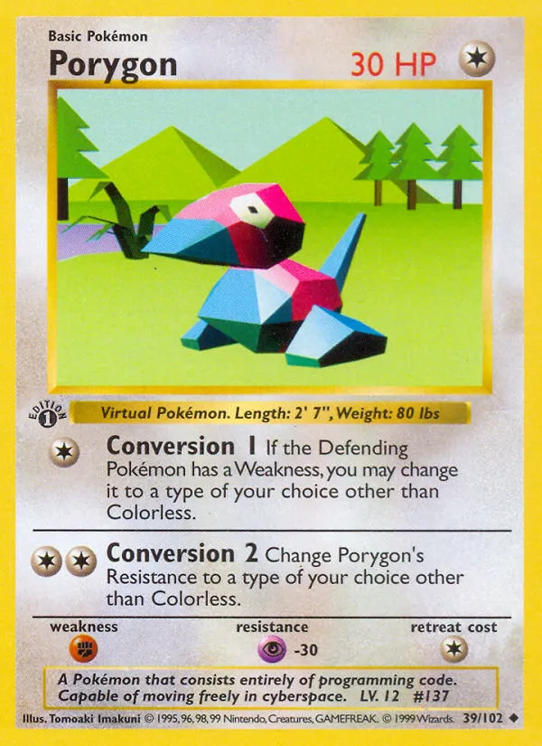 Porygon — Base Set (Shadowless) — Pokemon