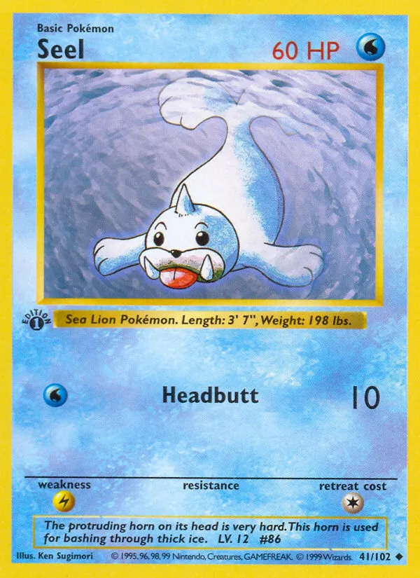 Seel — Base Set (Shadowless) — Pokémon