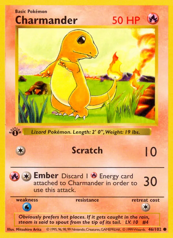 Charmander — Base Set (Shadowless) — Pokémon