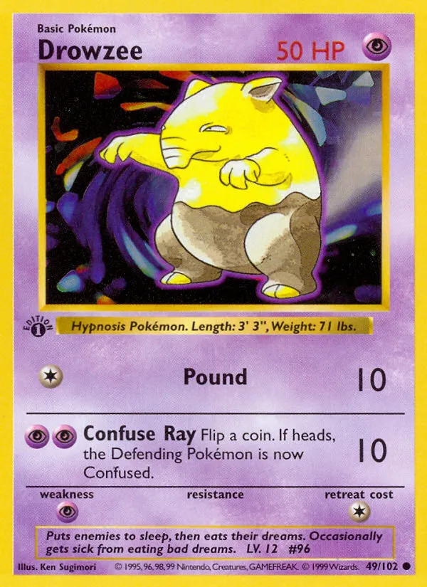 Drowzee — Base Set (Shadowless) — Pokémon