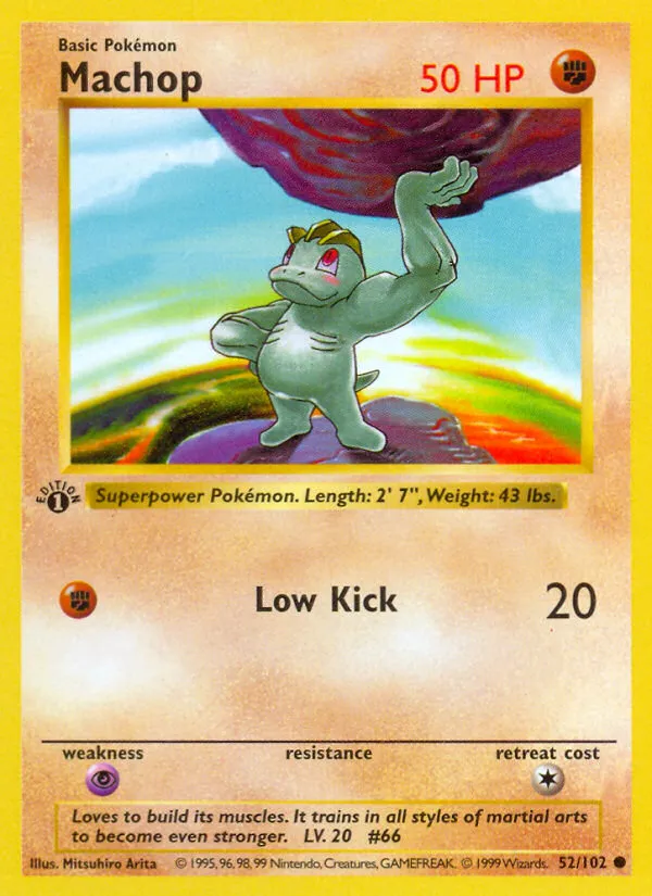 Machop — Base Set (Shadowless) — Pokémon