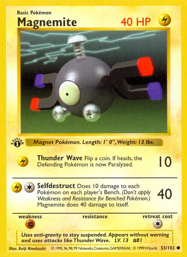 Magnemite — Base Set (Shadowless) — Pokemon