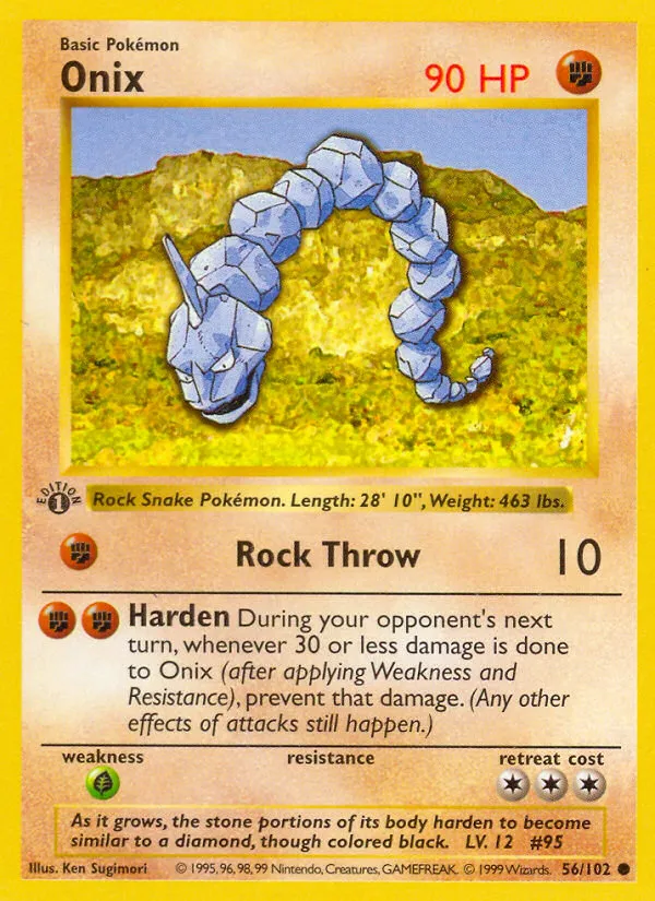 Onix — Base Set (Shadowless) — Pokémon