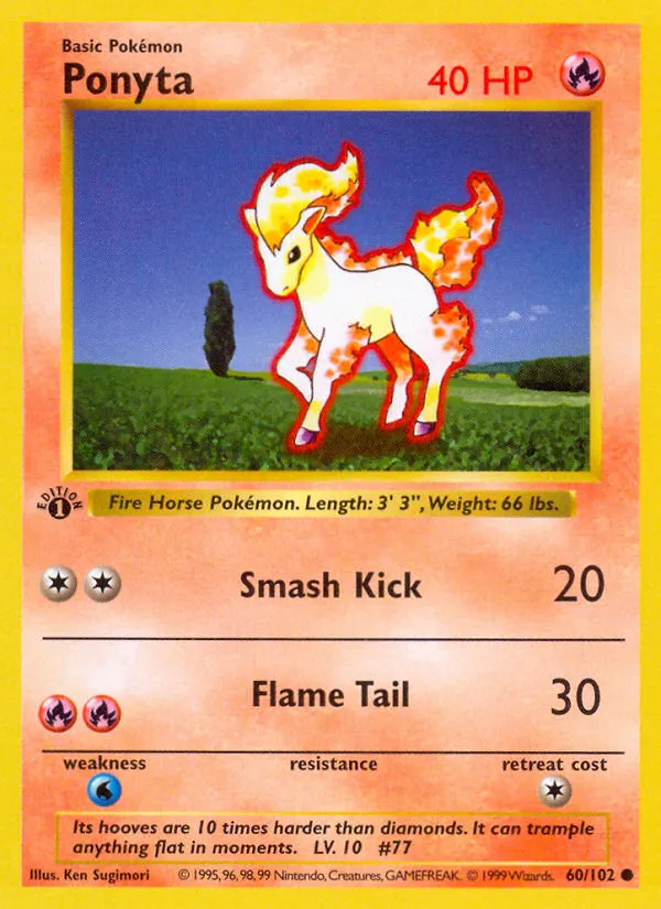 Ponyta — Base Set (Shadowless) — Pokémon