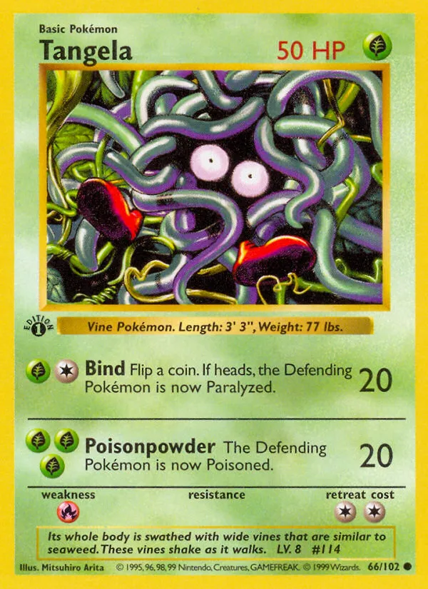 Tangela — Base Set (Shadowless) — Pokémon