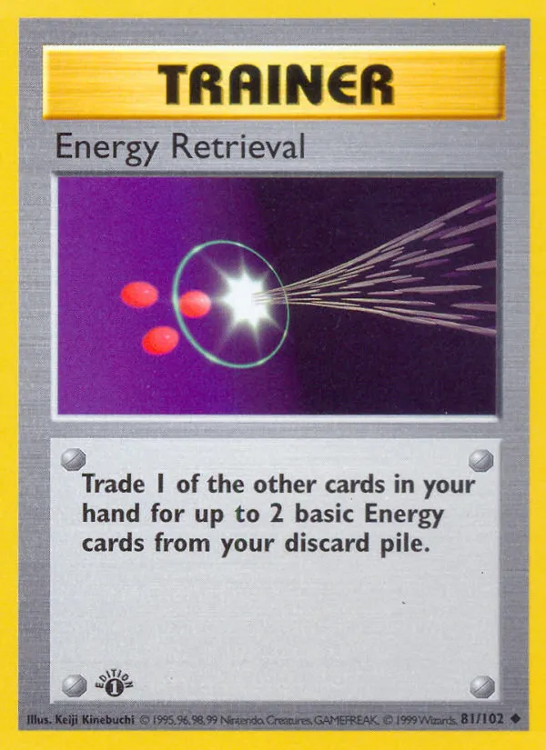 Energy Retrieval — Base Set (Shadowless) — Pokemon
