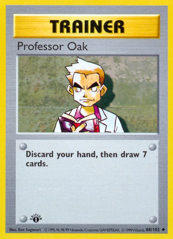 Professor Oak — Base Set (Shadowless) — Pokemon