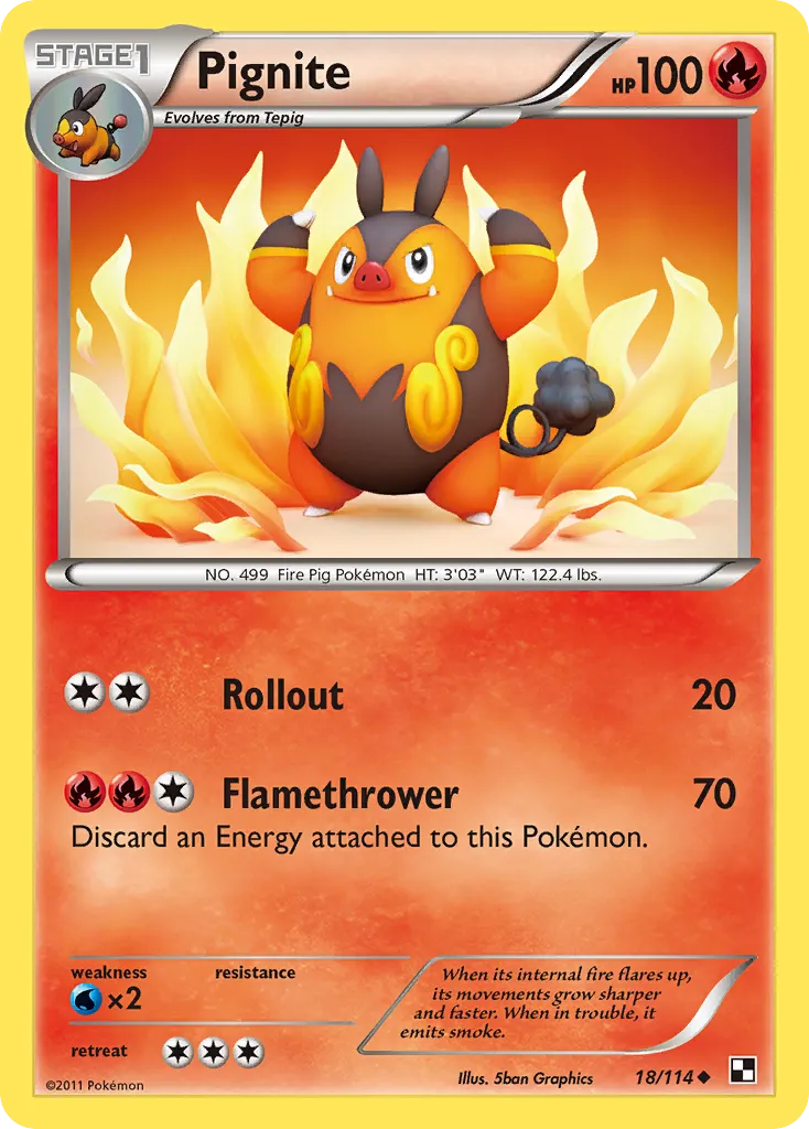 Pignite — Black and White — Pokémon