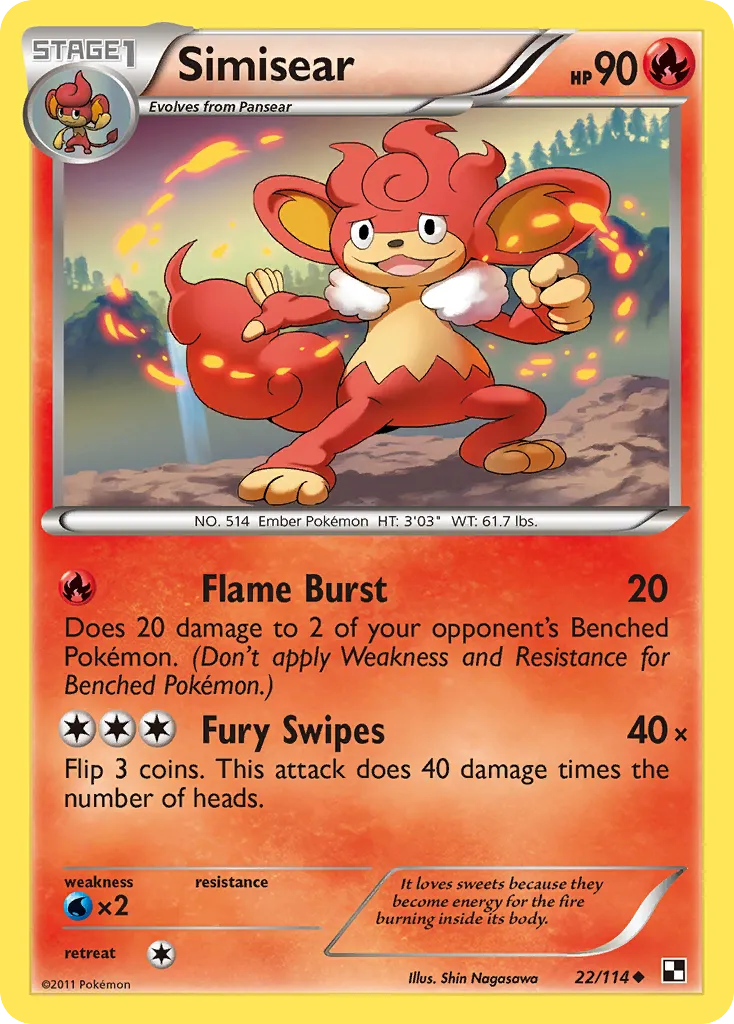 Simisear — Black and White — Pokemon
