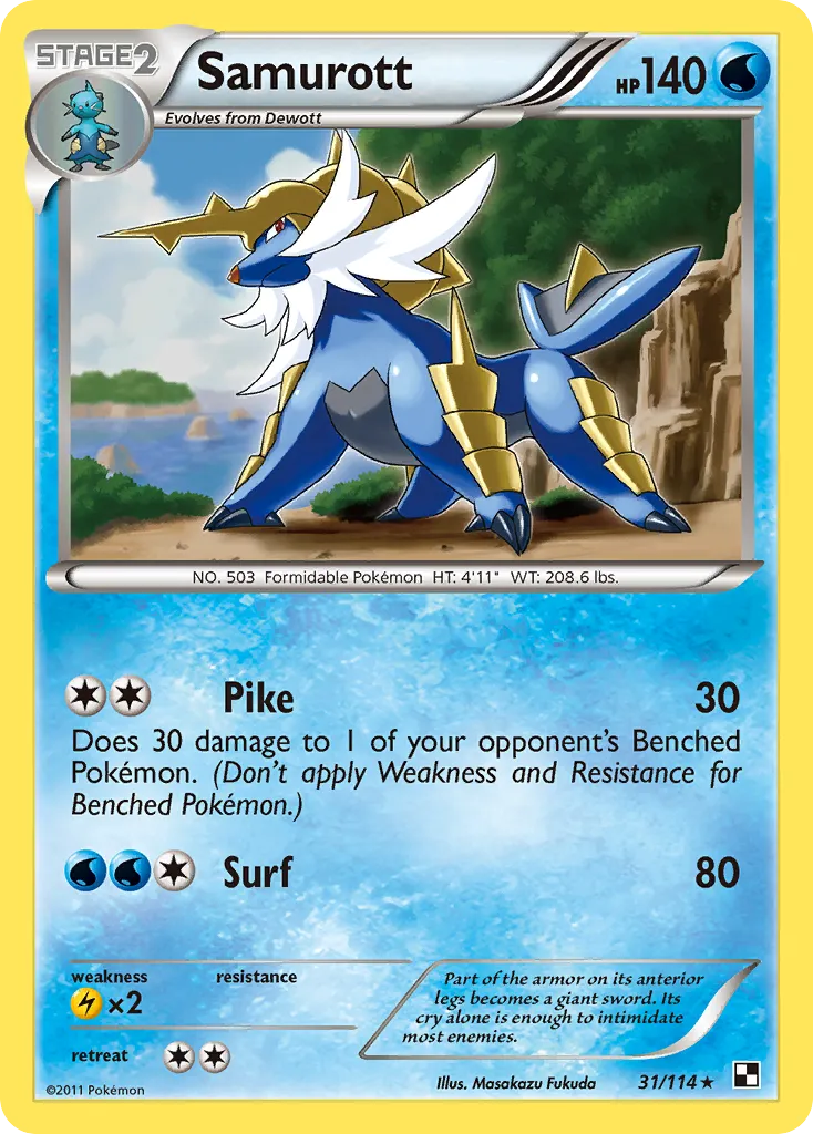 Samurott — Black and White — Pokemon