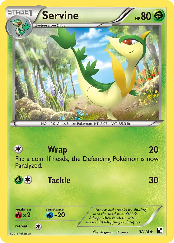 Servine — Black and White — Pokemon