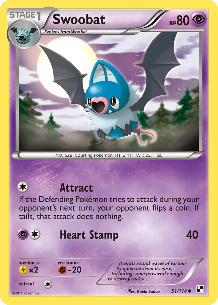 Swoobat — Black and White — Pokemon