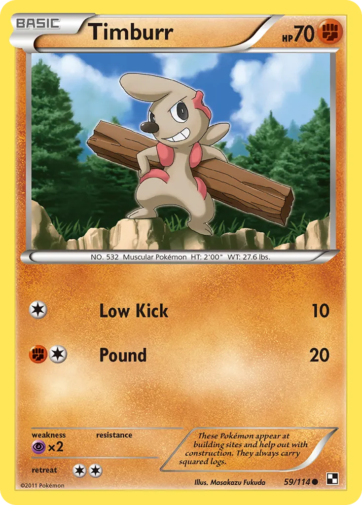 Timburr — Black and White — Pokémon