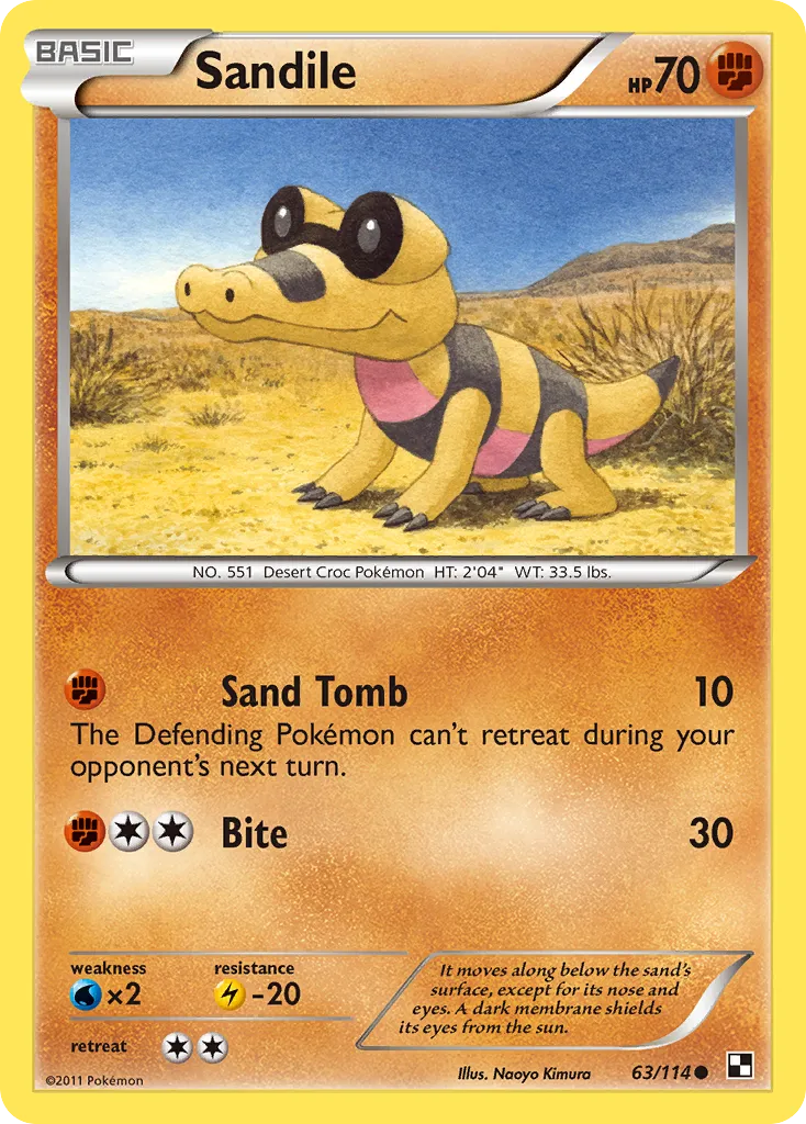 Sandile — Black and White — Pokémon