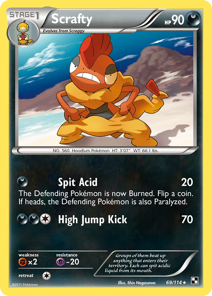 Scrafty — Black and White — Pokemon