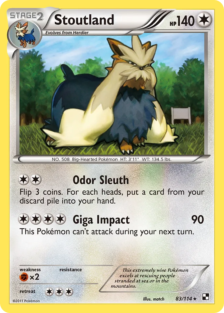 Stoutland — Black and White — Pokemon