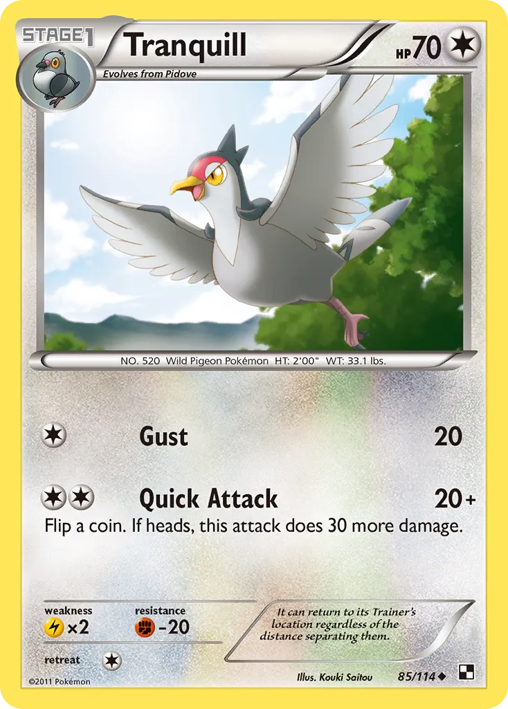 Tranquill — Black and White — Pokemon