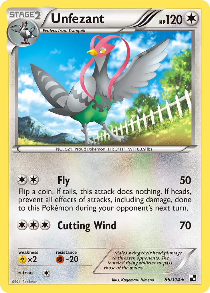 Unfezant — Black and White — Pokemon