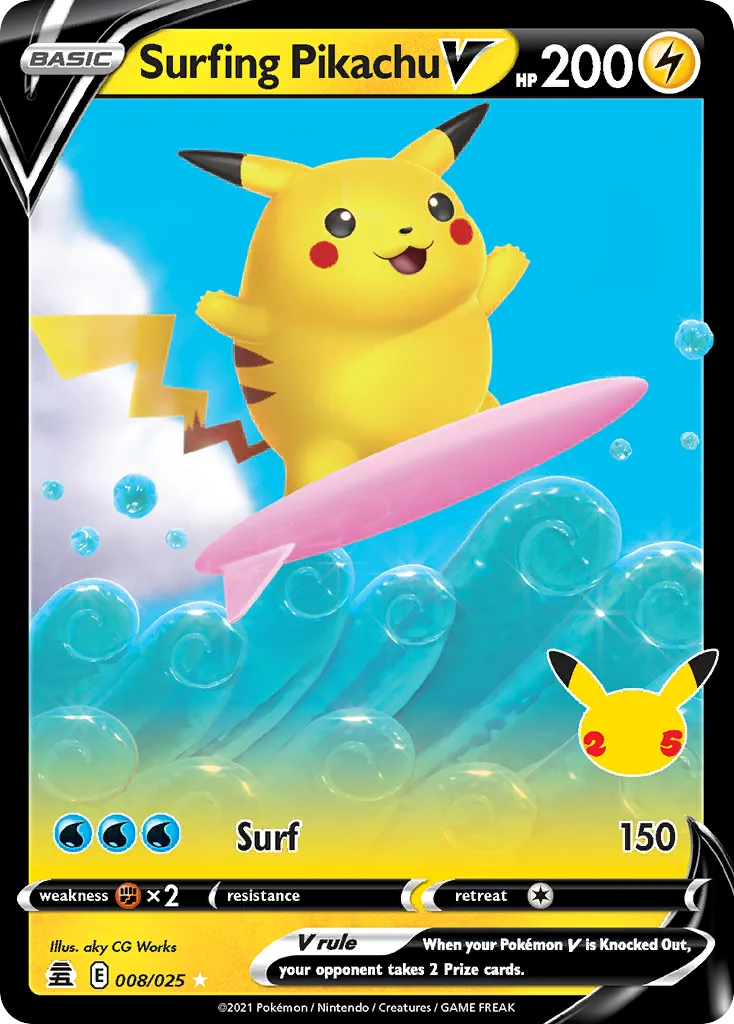 Surfing Pikachu V — Celebrations — Pokémon