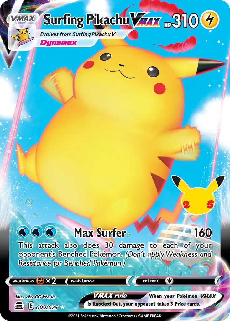 Pikachu Surfeur VMAX — Celebrations — Pokémon