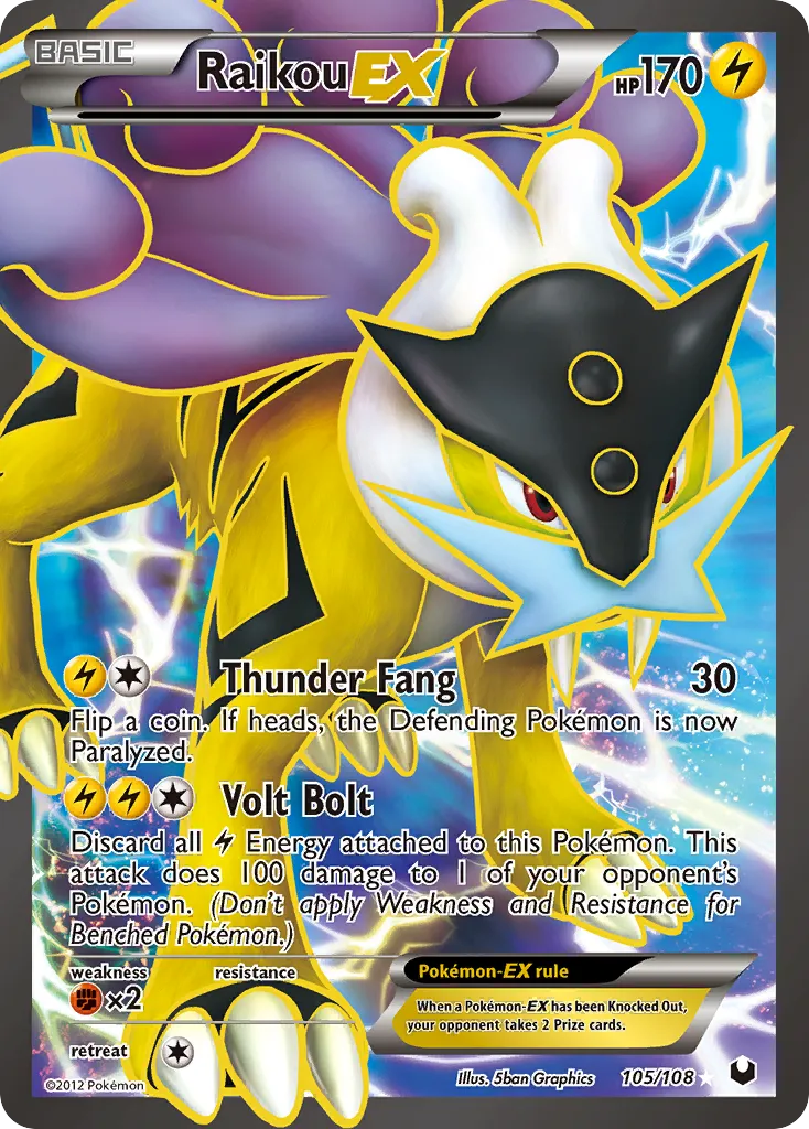 Raikou EX — Dark Explorers — Pokemon