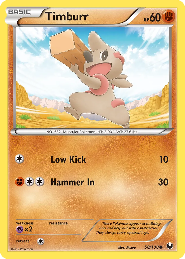 Timburr — Dark Explorers — Pokemon