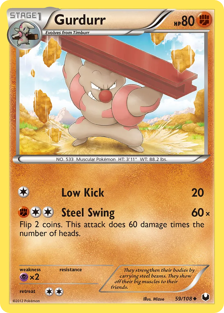 Gurdurr — Dark Explorers — Pokémon