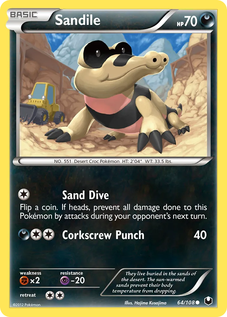 Sandile — Dark Explorers — Pokemon