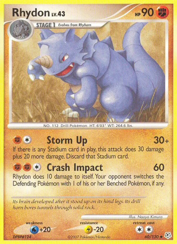 Rhinoféros Lv.43 — Diamond and Pearl — Pokemon