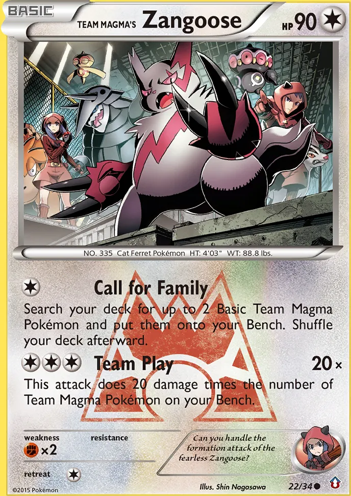 Team Magma's Zangoose — Double Crisis — Pokémon