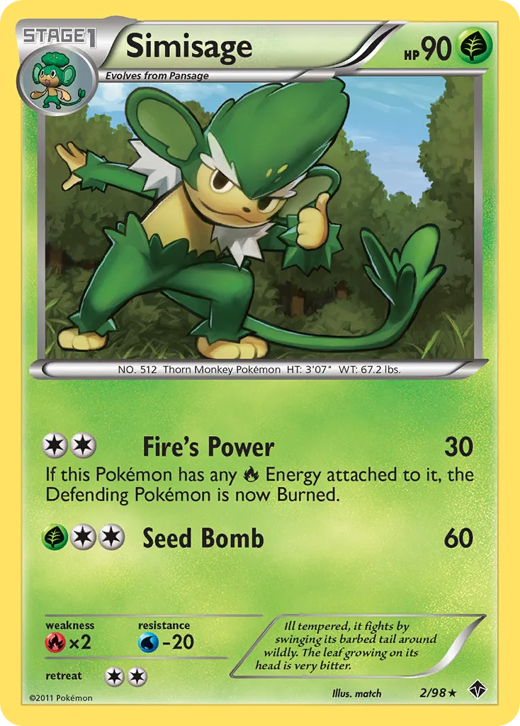 Simisage — Emerging Powers — Pokemon