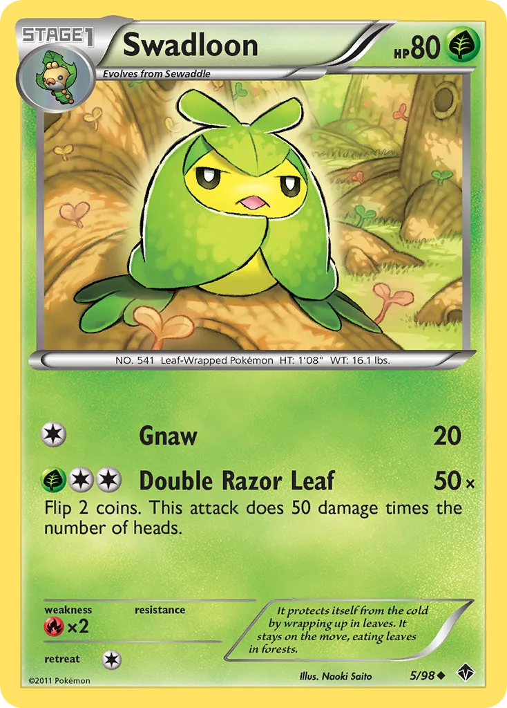 Swadloon from Emerging Powers - Pokemon