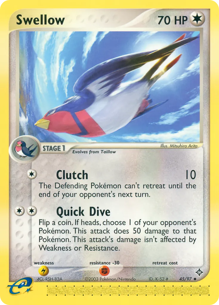 Swellow from EX Dragon - Pokemon