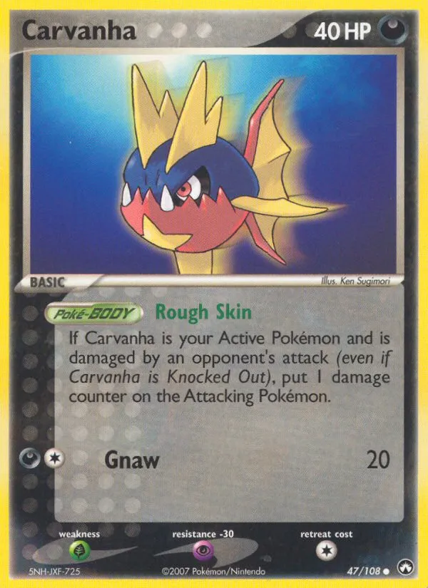 Carvanha from EX Power Keepers - Pokemon