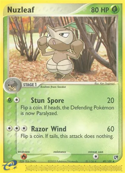 Nuzleaf — EX Sandstorm — Pokemon