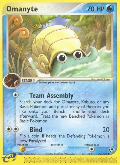 Omanyte from EX Sandstorm - Pokemon