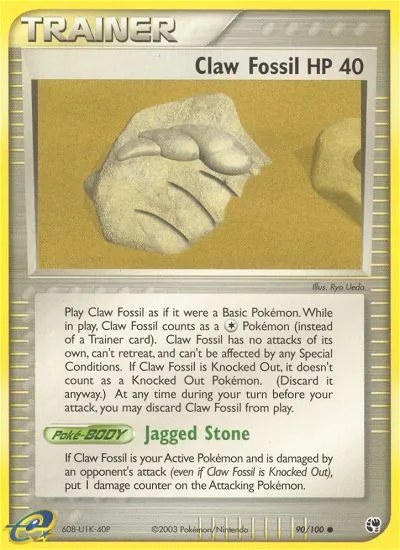 Fossile griffe — EX Sandstorm — Pokémon