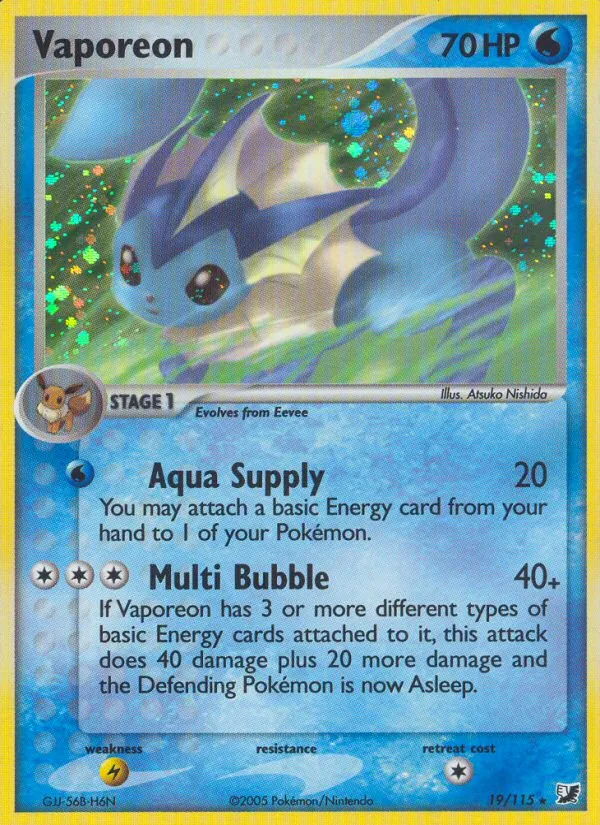 Vaporeon — EX Unseen Forces — Pokemon