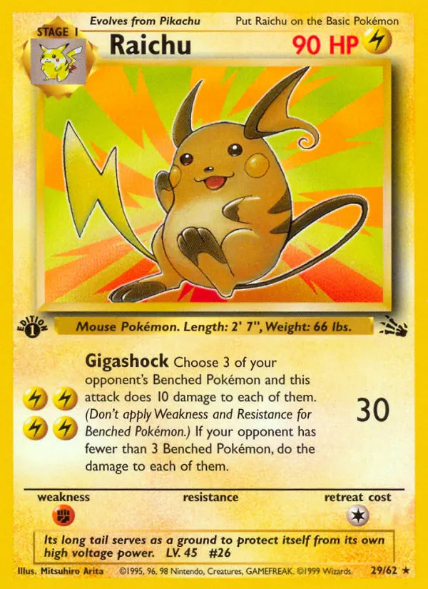 Raichu from Fossil - Pokemon