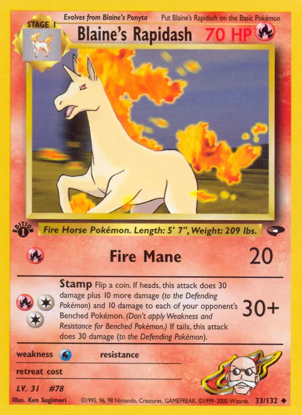 Blaine's Rapidash — Gym Challenge — Pokemon
