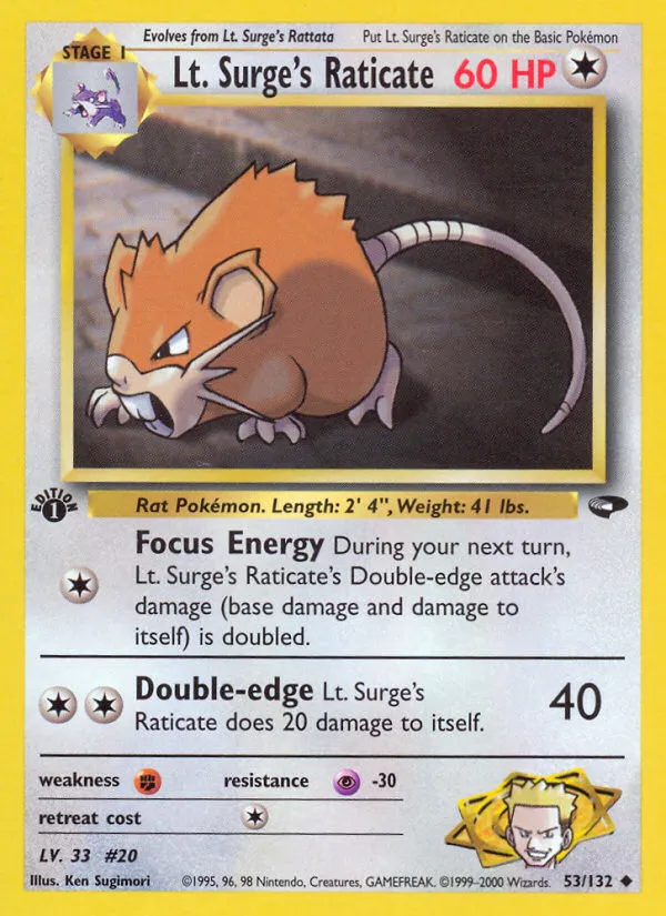Lt. Surge's Raticate — Gym Challenge — Pokémon