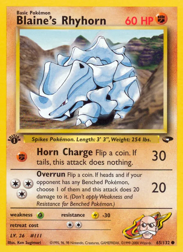 Blaine's Rhyhorn — Gym Challenge — Pokémon