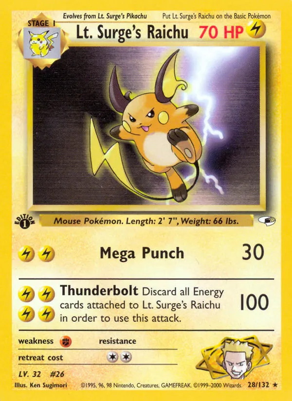Lt. Surge's Raichu — Gym Heroes — Pokémon