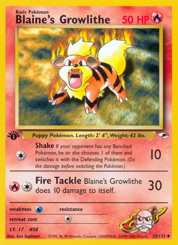 Blaine's Growlithe — Gym Heroes — Pokemon