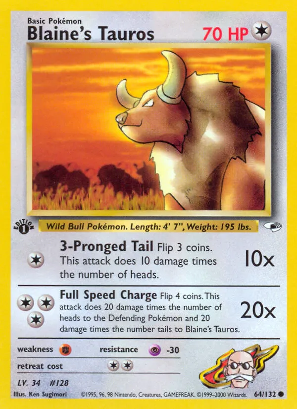 Blaine's Tauros — Gym Heroes — Pokemon
