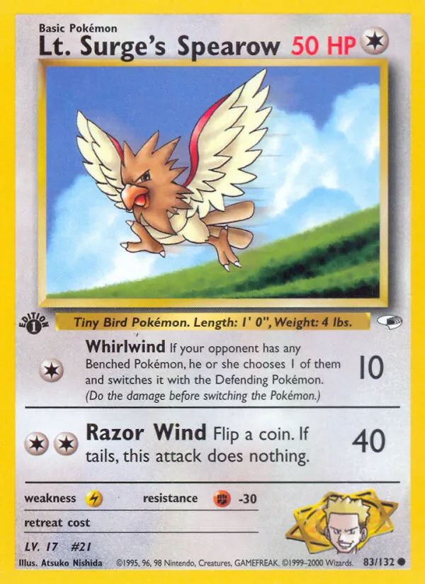 Lt. Surge's Spearow — Gym Heroes — Pokémon